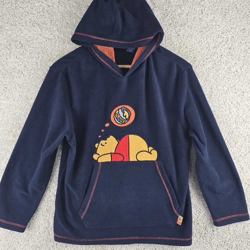 Vintage 90's Pooh Dreaming Bout Hunny Fleece Hoodie Womens Cozy Small Y2K Disney